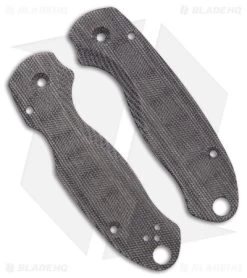 Flytanium Lotus Black Canvas Micarta Scales For Spyderco Para 3 Knife