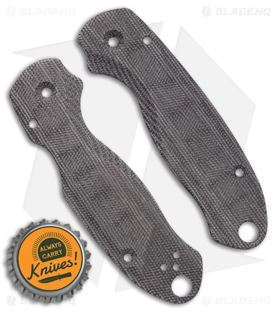 Flytanium Lotus Black Canvas Micarta Scales For Spyderco Para 3 Knife 4 Flytanium Lotus Black Canvas Micarta Scales For Spyderco Para 3 Knife - Image 2