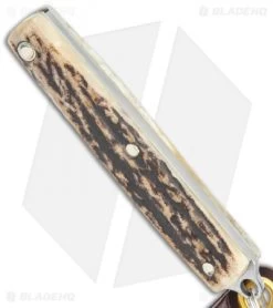 GEC #05 Keychain Knife Sambar Stag (1.5" Plain) 052121 Sambar Stag -Knife Shop GEC 05 Keychain Knife Sambar Stag Plain BHQ 134854 jr spine