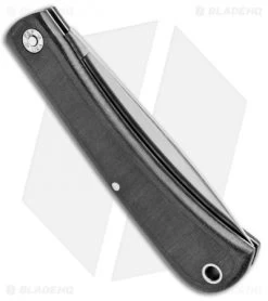 GEC #21 Farm & Field Bull Buster Slip Joint Black Linen Micarta (4.625" Satin) 8 GEC #21 Farm & Field Bull Buster Slip Joint Black Linen Micarta (4.625" Satin) -Knife Shop GEC 21 Farm and Field Bull Buster SJ Black Linen Micarta Satin 215119 BHQ 93433 jr side