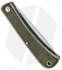 GEC #21 Farm & Field Bull Buster Slip Joint OD Green Linen Micarta (4.625"Satin) 8 GEC #21 Farm & Field Bull Buster Slip Joint OD Green Linen Micarta (4.625"Satin) -Knife Shop GEC 21 Farm and Field Bull Buster SJ Green Linen Micarta Satin 215119 BHQ 93434 jr side