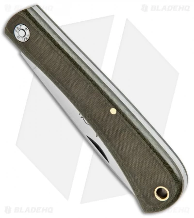 GEC #21 Farm & Field Bull Buster Slip Joint OD Green Linen Micarta (4.625"Satin) 4 GEC #21 Farm & Field Bull Buster Slip Joint OD Green Linen Micarta (4.625"Satin) - Image 2