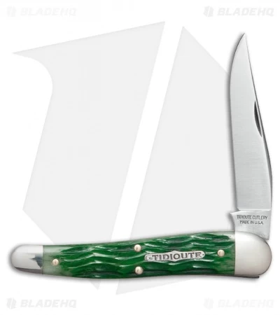 GEC #38 Tidioute Cutlery 38 Special Pocket Knife 3.8" Tractor Green Bone 381117 3 GEC #38 Tidioute Cutlery 38 Special Pocket Knife 3.8" Tractor Green Bone 381117