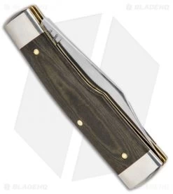 GEC #44 Tidoute Gunstock Buffalo Jack Pocket Knife 3.3" OD Green Linen Micarta -Knife Shop GEC 44 Tidoute Gunstock Buffalo Jack OD Green Linen Micarta 441218 BHQ 87289 jr side