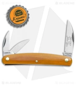 GEC #62 Farm & Field 3.875" Pocket Carver Knife Natural Linen Micarta -Knife Shop GEC 62 Farm and Field Natural Linen Micarta BHQ 113271 jr bottlecap