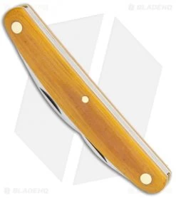 GEC #62 Farm & Field 3.875" Pocket Carver Knife Natural Linen Micarta -Knife Shop GEC 62 Farm and Field Natural Linen Micarta BHQ 113271 jr spine