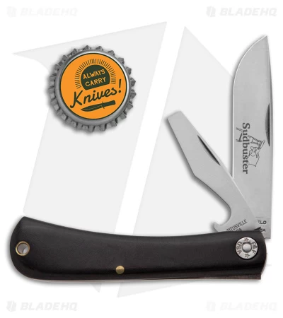 GEC #71 Farm & Field Tool Sudbuster Slip Joint Knife Black Micarta (3" Satin) 6 GEC #71 Farm & Field Tool Sudbuster Slip Joint Knife Black Micarta (3" Satin) - Image 4