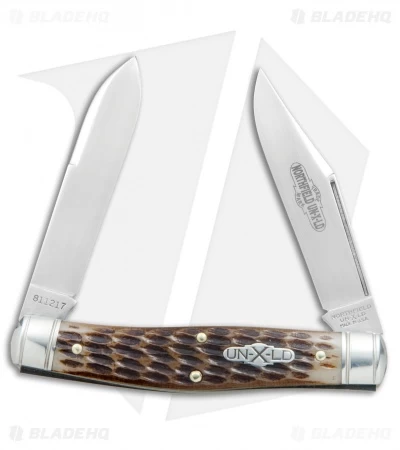 GEC #81 Northfield UN-X-LD Bull Moose Pocket Knife 3.8" Amber Jigged Bone 811217 3 GEC #81 Northfield UN-X-LD Bull Moose Pocket Knife 3.8" Amber Jigged Bone 811217