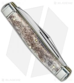 GEC #81 Northfield UN-X-LD Bull Moose Pocket Knife 3.8" Appaloosa Bone 811217 -Knife Shop GEC 81 Northfield UN X LD Bull Moose Appaloosa Bone 811217 BHQ 77848 jr side