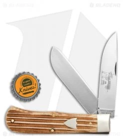 GEC Tidioute Cutlery #23 Pioneer Trapper Pocket Knife 4.5" Woodland Micarta -Knife Shop GEC Tidioute Cutlery 23 Pioneer Trapper Pocket Knife 4.5 in Woodland Micarta 235220 BHQ 113343 LS Bottlecap