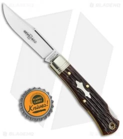 GEC Tidioute Cutlery #83 Tascosa Lockback Knife - Dark Brewed Jigged Bone -Knife Shop GEC Tidioute Cutlery 83 Tascosa LB Dark Brewed Jigged Bone Satin BHQ 134001 jr bottlecap
