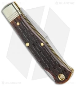 GEC Tidioute Cutlery #83 Tascosa Lockback Knife - Dark Brewed Jigged Bone -Knife Shop GEC Tidioute Cutlery 83 Tascosa LB Dark Brewed Jigged Bone Satin BHQ 134001 jr side