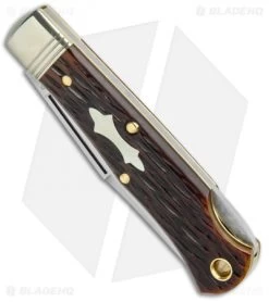 GEC Tidioute Cutlery #83 Tascosa Lockback Knife - Dark Brewed Jigged Bone -Knife Shop GEC Tidioute Cutlery 83 Tascosa LB Dark Brewed Jigged Bone Satin BHQ 134001 jr spine