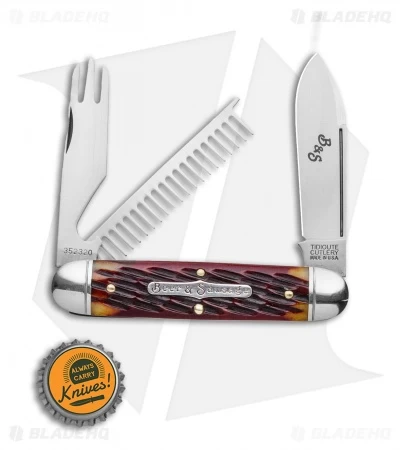 GEC Tidioute Cutlery Beer & Sausage 3.75" Pocket Knife Autumn Leaf Jigged Bone 6 GEC Tidioute Cutlery Beer & Sausage 3.75" Pocket Knife Autumn Leaf Jigged Bone - Image 4