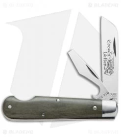 GEC #15 Tidioute Huckleberry Crown Lifter Boy's Knife 3.5" Grn Micarta 153216CL