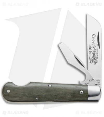 GEC #15 Tidioute Huckleberry Crown Lifter Boy's Knife 3.5" Grn Micarta 153216CL 3 GEC #15 Tidioute Huckleberry Crown Lifter Boy's Knife 3.5" Grn Micarta 153216CL