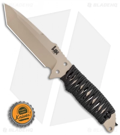 HK Fray Tanto Fixed Blade Knife Black Rubber (4.25" FDE) 55243 8 HK Fray Tanto Fixed Blade Knife Black Rubber (4.25" FDE) 55243 - Image 6