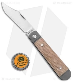 Jack Wolf Knives Little Bro Jack Slip Joint Knife Natural Micarta (2.7" Satin) 11 Jack Wolf Knives Little Bro Jack Slip Joint Knife Natural Micarta (2.7" Satin) -Knife Shop Jack Wolf Knives Little Bro Jack SJ Knife Natural Micarta Satin BHQ 141946 jr bottlecap
