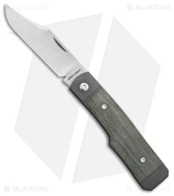 Jack Wolf Knives Sharpshooter Jack Slip Joint Knife OD Green Micarta (3" Satin)