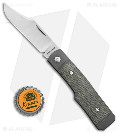 Jack Wolf Knives Sharpshooter Jack Slip Joint Knife OD Green Micarta (3" Satin) 7 Jack Wolf Knives Sharpshooter Jack Slip Joint Knife OD Green Micarta (3" Satin) - Image 5