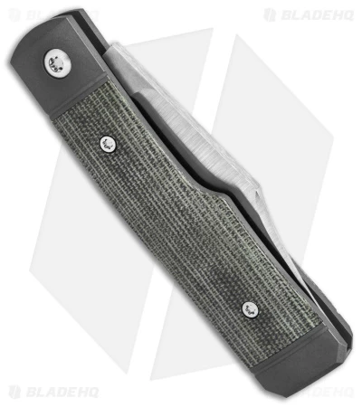 Jack Wolf Knives Sharpshooter Jack Slip Joint Knife OD Green Micarta (3" Satin) 4 Jack Wolf Knives Sharpshooter Jack Slip Joint Knife OD Green Micarta (3" Satin) - Image 2