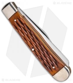 Boker H.J. Justin & Sons Trapper Knife 4" Jigged Bone -Knife Shop Justin TS Trapper BHQ 115594 td side