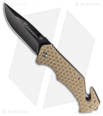 Kilimanjaro UTAC Drop Point Folding Knife Tan G-10 (3.5" Black) 910032 3 Kilimanjaro UTAC Drop Point Folding Knife Tan G-10 (3.5" Black) 910032