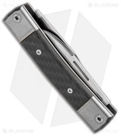 LionSteel BestMan 2-Bladed Traditional Knife Carbon Fiber (2.88" Satin) 8 LionSteel BestMan 2-Bladed Traditional Knife Carbon Fiber (2.88" Satin) -Knife Shop LionSteel BestMan 2 Bladed Tradition SJ CF Satin BM13 CF BHQ 94385 jr side