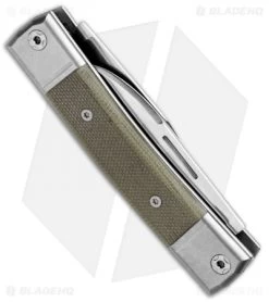 LionSteel BestMan 2-Bladed Traditional Knife Green Micarta (2.88" Satin) BHQ 8 LionSteel BestMan 2-Bladed Traditional Knife Green Micarta (2.88" Satin) BHQ -Knife Shop LionSteel BestMan 2 Bladed Tradition SJ Green Micarta Satin BM13 CVG BHQ 94386 jr side