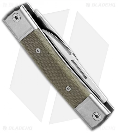 LionSteel BestMan 2-Bladed Traditional Knife Green Micarta (2.88" Satin) BHQ 5 LionSteel BestMan 2-Bladed Traditional Knife Green Micarta (2.88" Satin) BHQ - Image 3