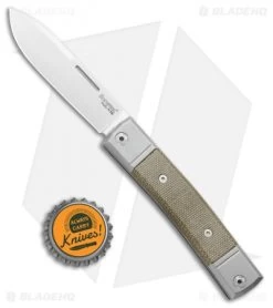 LionSteel BestMan 2 Drop Point Traditional Slip Joint Knife Green Micarta -Knife Shop LionSteel BestMan 2 DP Traditional SJ Green Micarta Satin BHQ 109499 jr bottlecap