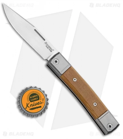 LionSteel BestMan Slip Joint Knife Natural Micarta (2.8" Satin) 6 LionSteel BestMan Slip Joint Knife Natural Micarta (2.8" Satin) - Image 4