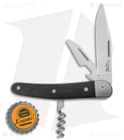 LionSteel Jack Slip Joint Knife Three Function Black G-10 (3" Satin M390) -Knife Shop LionSteel Jack Screwdriver Corkscrew SJ Ti Liner Black G 10 BHQ 125736 jr bottlecap