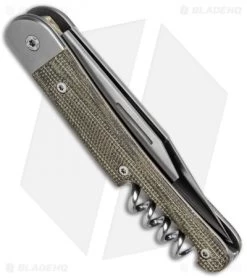 LionSteel Jack Slip Joint Knife Three Function Green Micarta (3" Satin M390) 8 LionSteel Jack Slip Joint Knife Three Function Green Micarta (3" Satin M390) -Knife Shop LionSteel Jack Screwdriver Corkscrew SJ Ti Liner Green Canvas BHQ 125735 jr side