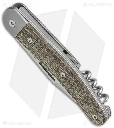 LionSteel Jack Slip Joint Knife Three Function Green Micarta (3" Satin M390) 4 LionSteel Jack Slip Joint Knife Three Function Green Micarta (3" Satin M390) - Image 2