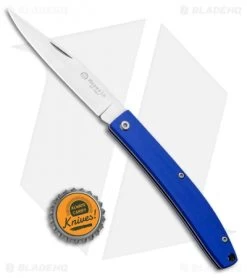 Maserin E.D.C. Gentleman Slip Joint Knife Blue Micarta (3.25" Satin) -Knife Shop Maserin EDC Slip Joint Knife Blue Micarta 164MCB BHQ 98628 ns bottlecap