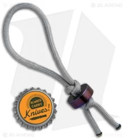 Maverick Customs Moku-Ti Bead Lanyard W/ Gray Paracord -Knife Shop Maverick Customs Moku Ti Bead Lanyard Gray Paracord BHQ 91117 jr bottlecap