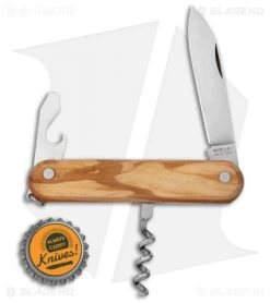 Mercury 4-in-1 Multi-Purpose Knife Olive Wood (3" Polish) 913-3LC -Knife Shop Mercury Multi Purpose Wood Handle 913 3LC BHQ 124995 jr bottlecap