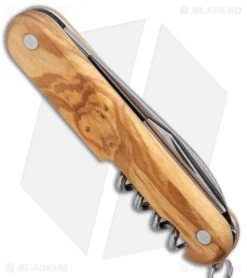 Mercury 4-in-1 Multi-Purpose Knife Olive Wood (3" Polish) 913-3LC -Knife Shop Mercury Multi Purpose Wood Handle 913 3LC BHQ 124995 jr side