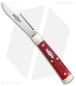 GEC Northfield UN-X-LD Clip Point Pocket Knife Red Jigged Bone (2.6" Satin)