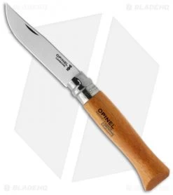 Opinel Knives No. 9 Carbon Steel Knife Beech Wood (3.25" Satin)