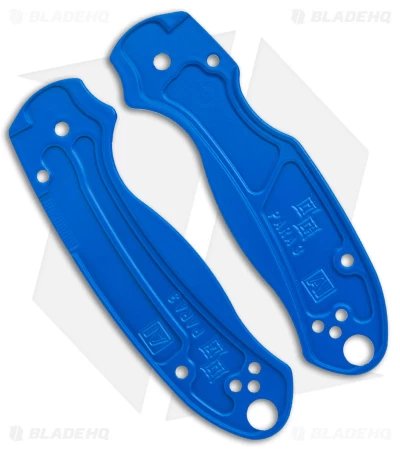 Original GOAT Spyderco Para 3 Replacement Scales - Shark Tooth/Aluminum/Blue 4 Original GOAT Spyderco Para 3 Replacement Scales - Shark Tooth/Aluminum/Blue - Image 2
