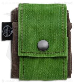 PNW Bushcraft Rugged Waxed Foraging Pouch Hip Bag - Brown OD/Green Canvas