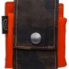PNW Bushcraft Rugged Waxed Foraging Pouch Hip Bag - Camo/Orange Canvas -Knife Shop PNWBushcraft Camo Orange Waxed Canvas Hip Pouch BHQ 176412 jr