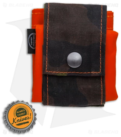 PNW Bushcraft Rugged Waxed Foraging Pouch Hip Bag - Camo/Orange Canvas 6 PNW Bushcraft Rugged Waxed Foraging Pouch Hip Bag - Camo/Orange Canvas - Image 4