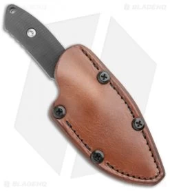 Pro-Tech George SBR Fixed Blade Knife Black G-10 (3.25" Satin) Leather Sheath -Knife Shop Pro Tech George SBR Fixed Blade Black G 10 Satin BHQ 126221 jr sheath