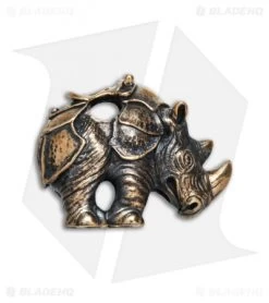 RUS Beads Shop Armored Rhinoceros Lanyard Bead - Bronze