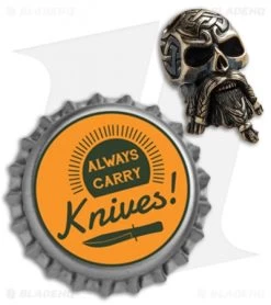 RUS Beads Shop Bearded Viking Skull W/ Moving Jaw Lanyard Bead - Bronze -Knife Shop RUS Beads Shop Bearded Viking Skull Lanyard Bead Bronze BHQ 72168 jr bottlecap