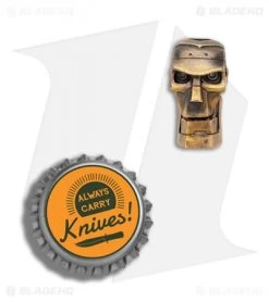 RUS Beads Shop Futuristic Robot Skull W/ Moving Jaw Lanyard Bead - Bronze -Knife Shop RUS Beads Shop Futuristic Robot Skull Moving Jaw Lanyard Bead Bronze BHQ 87101 er bottlecap 2