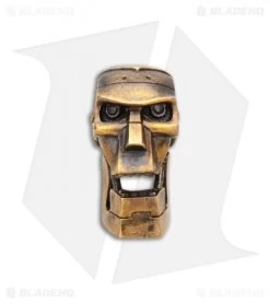 RUS Beads Shop Futuristic Robot Skull W/ Moving Jaw Lanyard Bead - Bronze -Knife Shop RUS Beads Shop Futuristic Robot Skull Moving Jaw Lanyard Bead Bronze BHQ 87101 er open